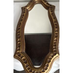 Oval Mirror Gold Frame Measures 17 1/2 Long By 8" W